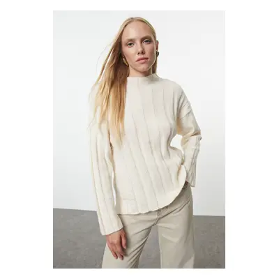 Trendyol Bone More Sustainable Soft Texture Basic Knit Sweater