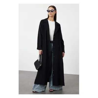 Trendyol Black Buttoned Woven Oversize Cap & Abaya