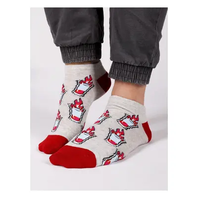 Yoclub Man's Ankle Funny Cotton Socks Pattern Colours