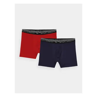 Pánské spodní prádlo boxerky 4F (2-pack) - tmavě modré/červené