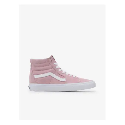 Růžové dámské kotníkové semišové tenisky VANS UA SK8-Hi - Dámské