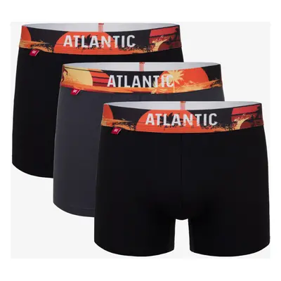 Pánské sportovní boxerky ATLANTIC 3Pack - šedé/černé