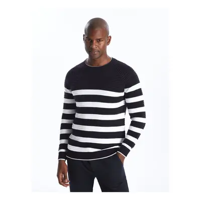 LC Waikiki Crew Neck Long Sleeve Striped Men's Knitwear Sweater