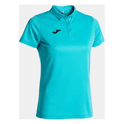 Dámské triko Joma Hobby Women Polo Shirt S/S Fluor Turquoise