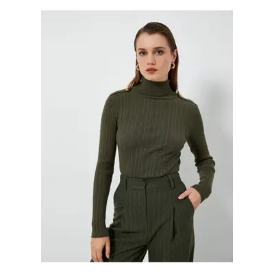 Koton Turtleneck Knitwear Sweater with Camisole Epaulette Detail