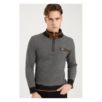 1039 DEWBERRY MENS SWEATSHIRT-BLACK-WHITE