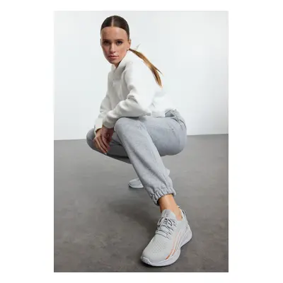 Trendyol Grey Knit Lace-Up Women's Walking Sneakers