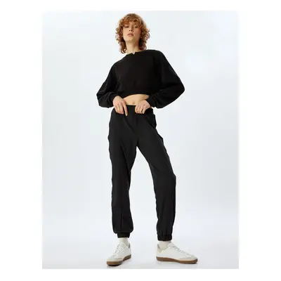 Koton Parachute Sweatpants Jogger High Waist Pocket Detail Elastic Waist