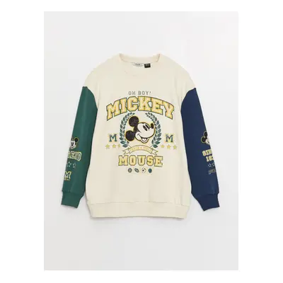 LC Waikiki Crew Neck Mickey Mouse Printed Long Sleeve Oversize Women's Sweatshirt