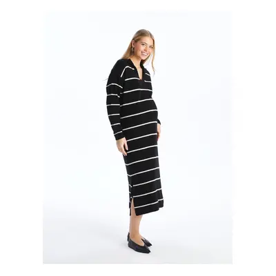 LC Waikiki Polo Neck Plain Long Sleeve Maternity Knitwear Dress