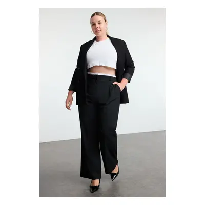 Trendyol Curve Black Plus Size Woven Trousers