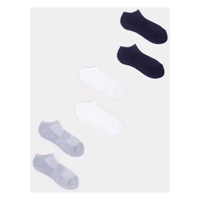 Yoclub Unisex's Ankle Thin Cotton Socks Patterns Colours 3-Pack SKS-0094U-0000