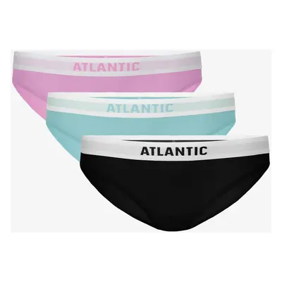 Dámské kalhotky Bikini ATLANTIC 3Pack - fialová/zelená/černá