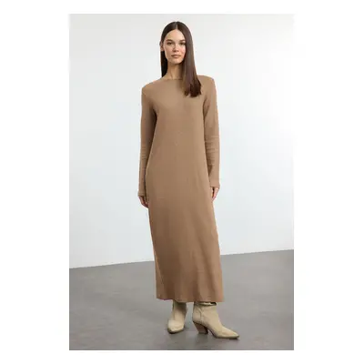 Trendyol Beige Soft Fabric Knit Dress