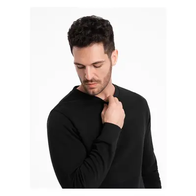 Ombre BASIC men's sweatshirt with round neckline - black