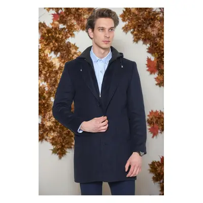 PLT8376 DEWBERRY MEN'S COAT-DARK NAVY BLUE