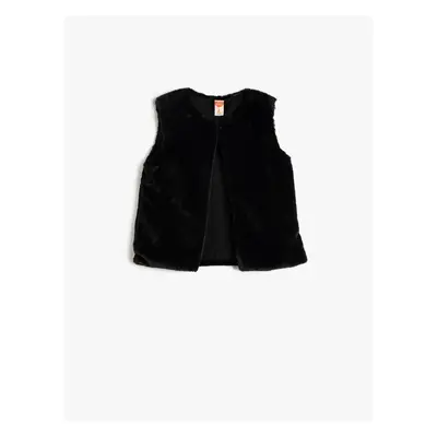 Koton Plush Vest Round Neck Sleeveless