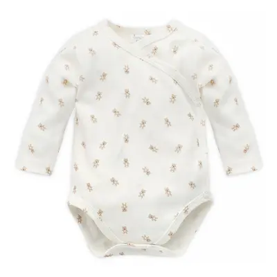 Pinokio Kids's Lovely Day Beige Wrapped Longsleeve Bodysuit