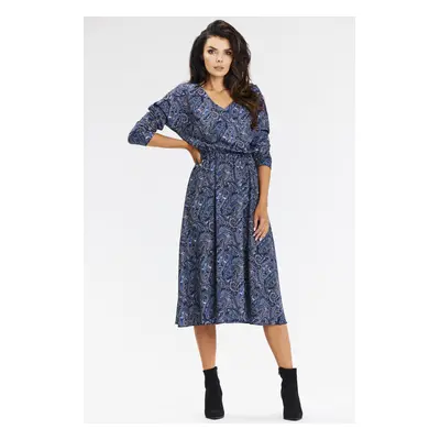 Awama Woman's Dress A666 Navy Blue