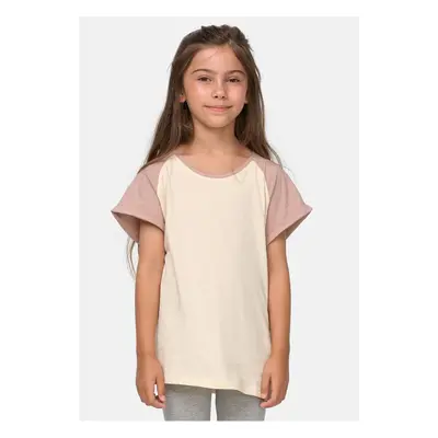 Girls Contrast Raglan Tee whitesand/duskrose