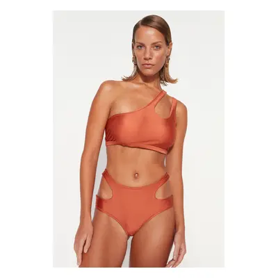 Trendyol Tile Jedno Rameno Vykrojené/Okno Bikiny Top