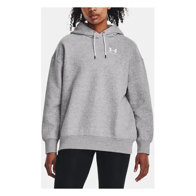 Under Armour Mikina Essential Flc OS Hoodie-GRY - Dámské