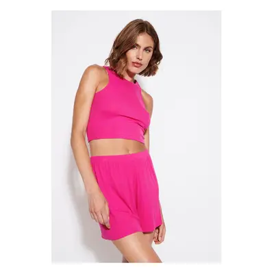 Tmavě růžové dámské crop top tílko ONLY Belia - Dámské