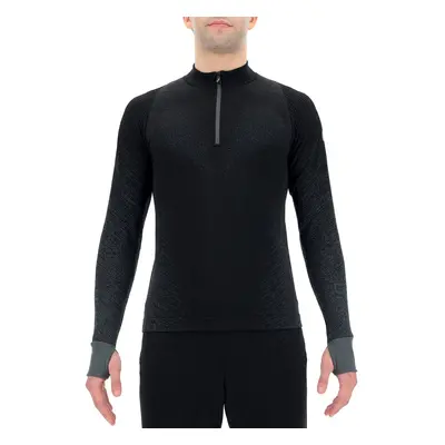 Pánské tričko UYN Running Exceleration Shirt LS Zip Up Black