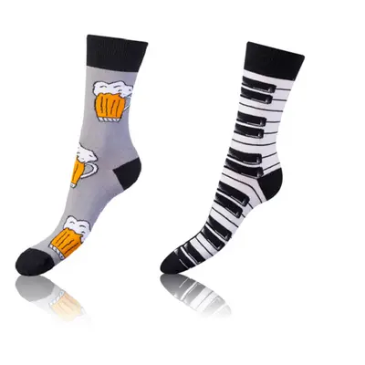 Bellinda CRAZY SOCKS 2x - Cheerful Socks Pairs - Black - White