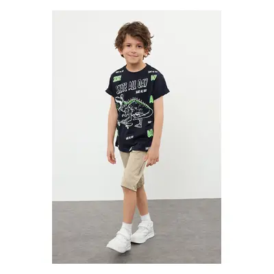 Trendyol Navy Blue Boy Printed Knitted T-Shirt