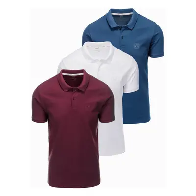 Ombre Set of men's pique knit polo shirts 3-pack