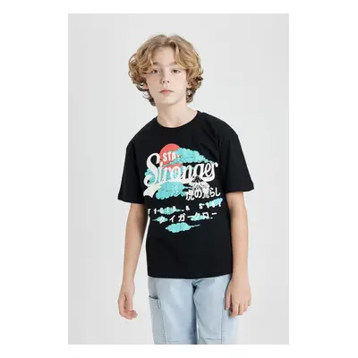 DEFACTO Boys Oversize Fit Crew Neck Printed Short Sleeve T-Shirt