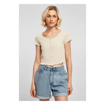 Dámské tričko z měkké mořské trávy Cropped Button Up Rib