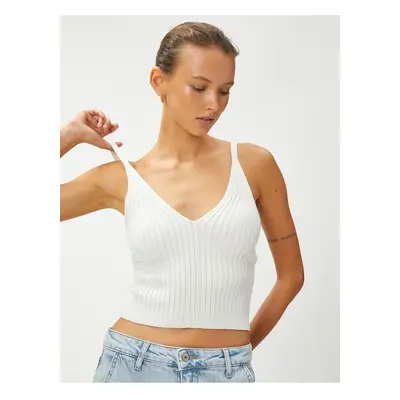 Koton Strap V-Neck Crop Knitwear Undershirt