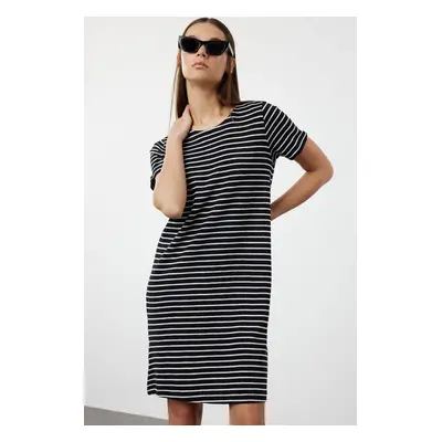 Trendyol Black Mini Knitwear Striped Dress