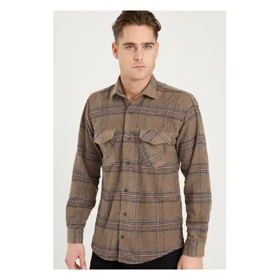 G697 DEWBERRY MEN'S SHIRT-BROWN