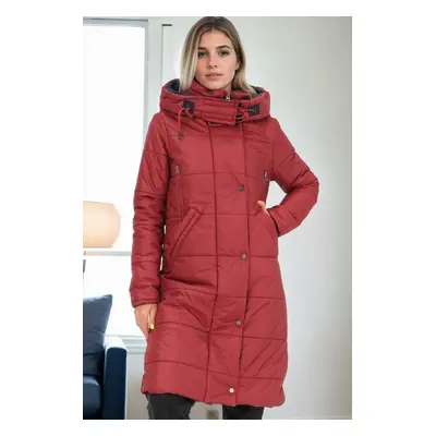 Z6738 DEWBERRY WOMEN'S COAT-BURGUNDY-1