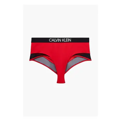 Červený spodní díl plavek High Waist Bikini Calvin Klein Underwear - Dámské