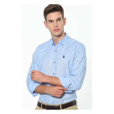 G686 DEWBERRY MEN'S SHIRT-BLUE