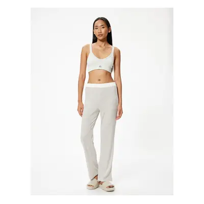 Koton Textured Wide Leg Pajama Bottoms