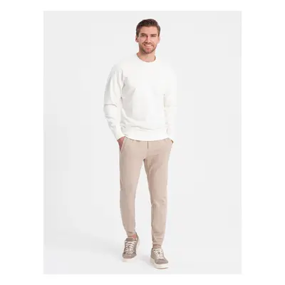 Ombre CARROT men's structured knit sweatpants - beige