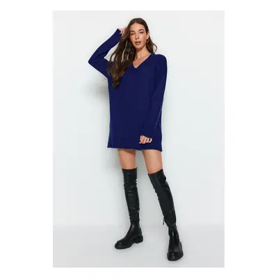 Trendyol Navy Blue Mini Knitwear Soft Texture Dress