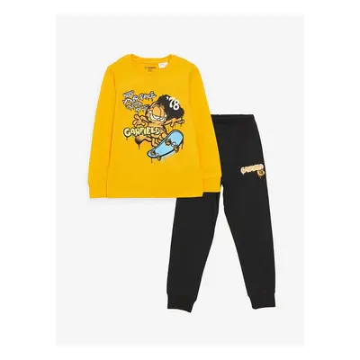 LC Waikiki Lcwk Crew Neck Garfield Printed Long Sleeve Overtime Pajama Set