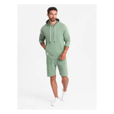 Ombre Men's sweatshirt set kangaroo sweatshirt + shorts