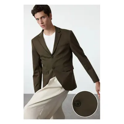 Trendyol Khaki Slim Fit Knitted Flexible Fabric Blazer Jacket