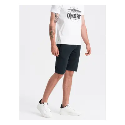 Ombre Men's BASIC cotton sweat shorts - black