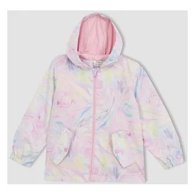 DEFACTO Baby Girl Water Repellent Patterned Hooded Coat