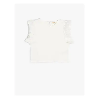 Koton T-Shirt Crew Neck Ruffle Sleeve Cotton