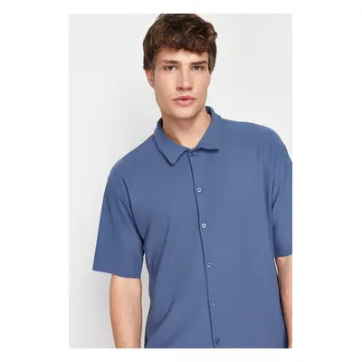 Trendyol Indigo Regular Fit Comfortable Seamless Knitted Shirt