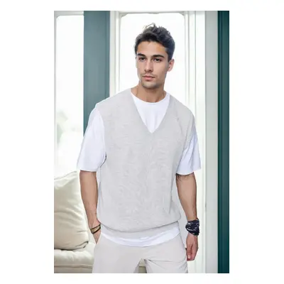 26088 Dewberry V-Neck Mens Sweater-GREY